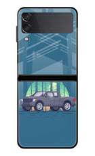 Retro Garage Vibe Samsung Galaxy Z Flip3 Glass Case