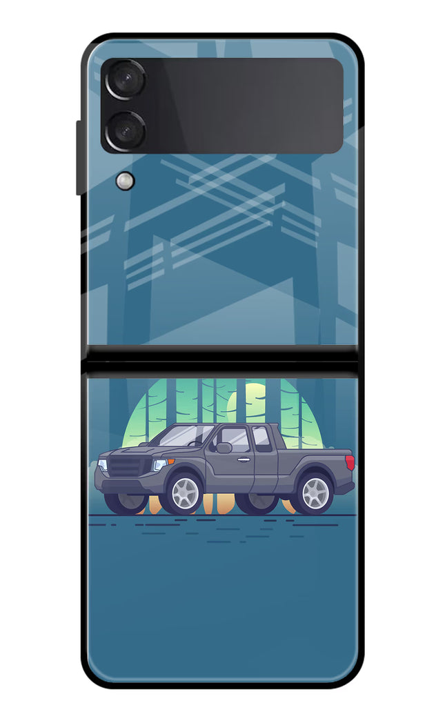 Retro Garage Vibe Samsung Galaxy Z Flip3 Glass Case