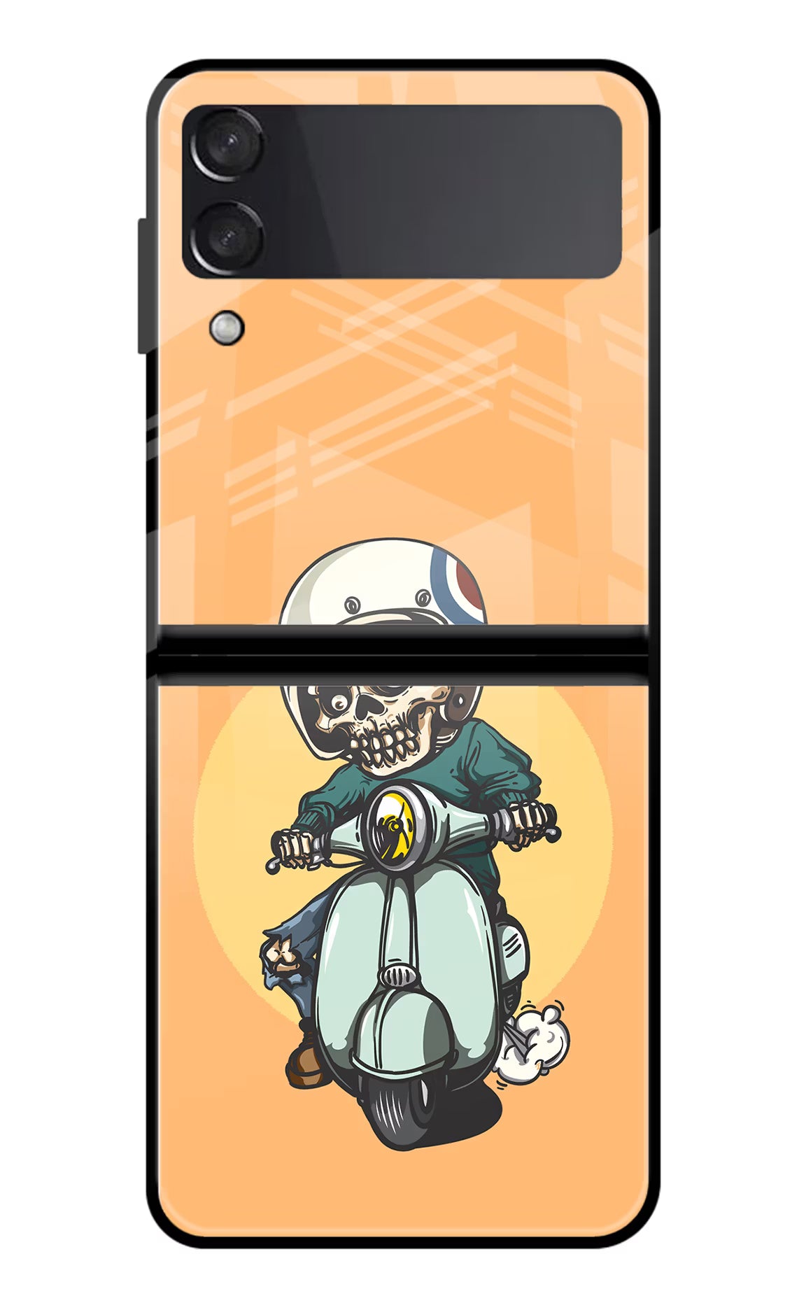 Undead Biker Samsung Galaxy Z Flip3 Glass Case Back Cover by Casekaro