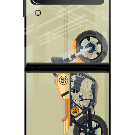 Vertical Speedster Samsung Galaxy Z Flip3 Glass Case