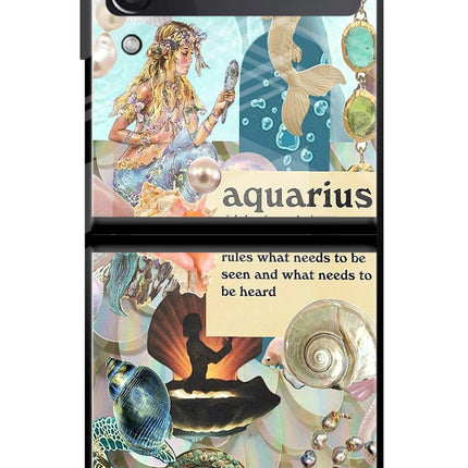 Aquarius Zodiac Samsung Galaxy Z Flip3 Glass Case