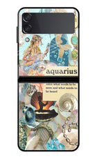 Aquarius Zodiac Samsung Galaxy Z Flip3 Glass Case