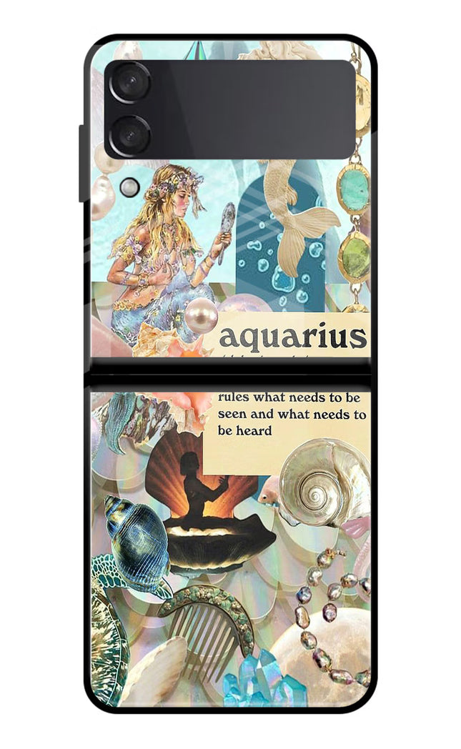 Aquarius Zodiac Samsung Galaxy Z Flip3 Glass Case