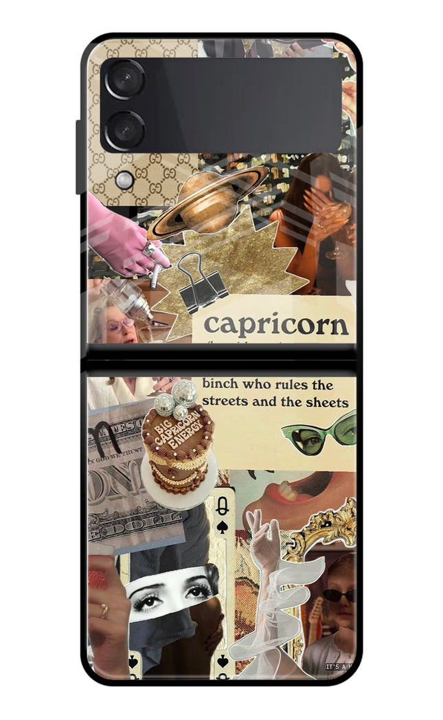 Capricorn Zodiac Samsung Galaxy Z Flip3 Glass Case