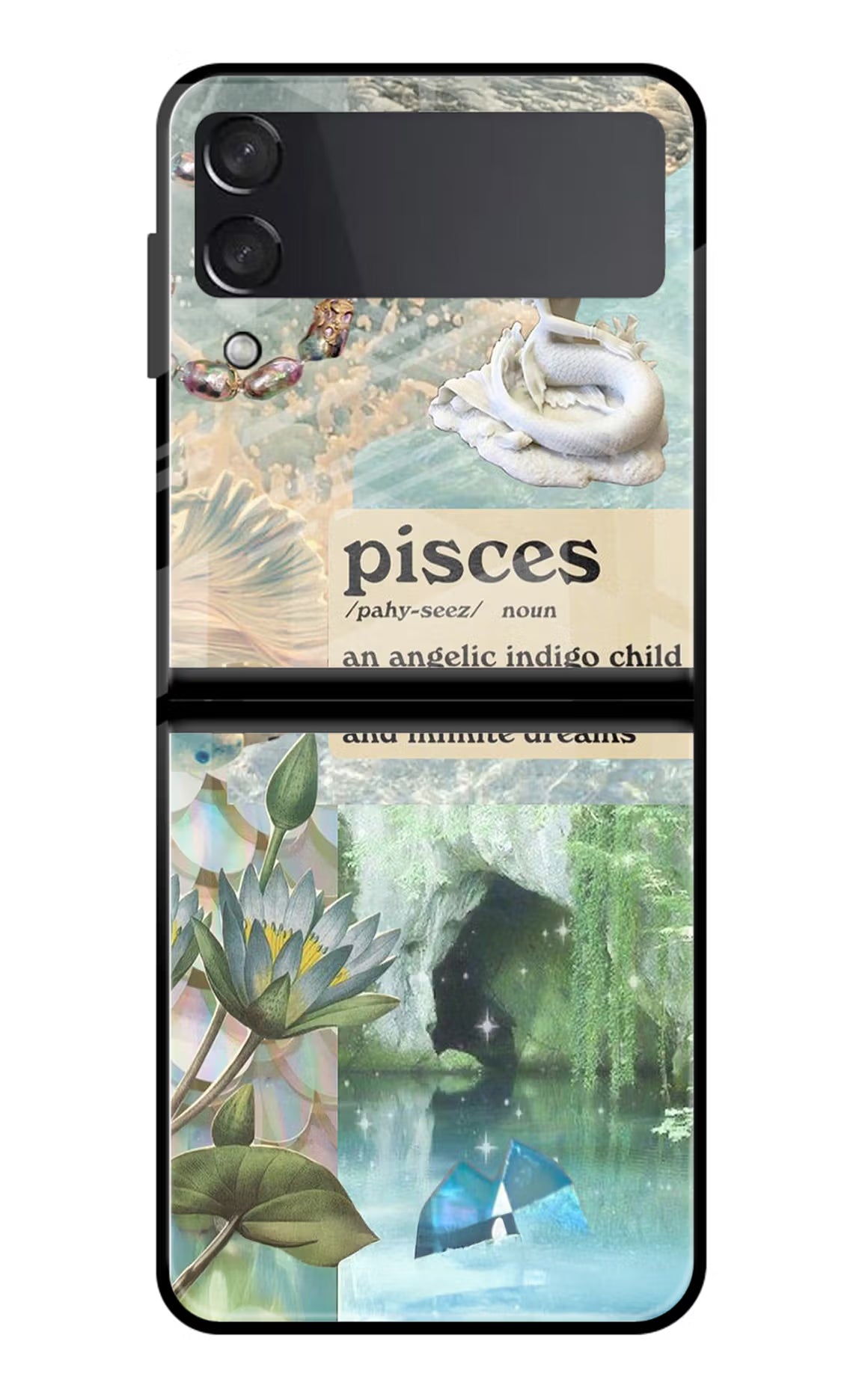 Pisces Zodiac Samsung Galaxy Z Flip3 Glass Case Back Cover by Casekaro
