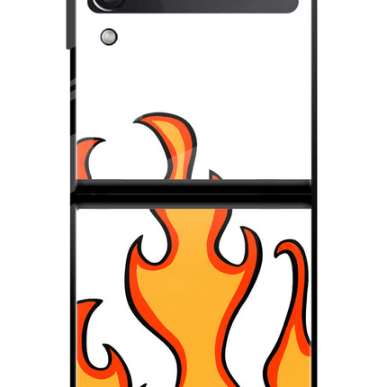 Fired Up – White Samsung Galaxy Z Flip3 Glass Case