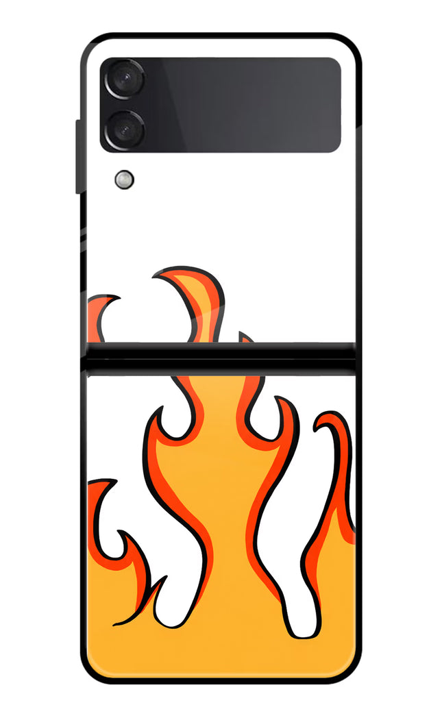 Fired Up – White Samsung Galaxy Z Flip3 Glass Case