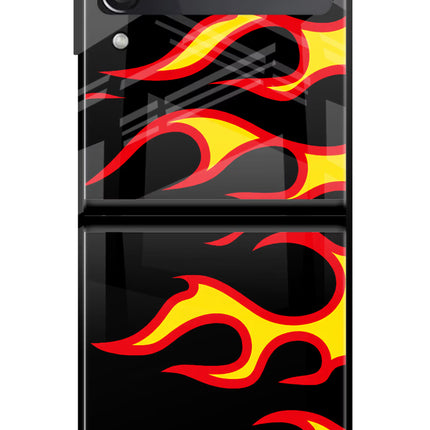 Side Sweep Flames Samsung Galaxy Z Flip3 Glass Case