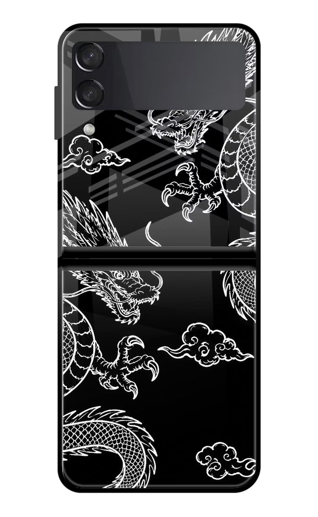 Twin Dragons Samsung Galaxy Z Flip3 Glass Case