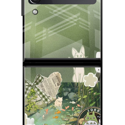 Aesthetic anime Samsung Galaxy Z Flip3 Glass Case