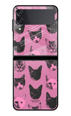 Pink Cats Samsung Galaxy Z Flip3 Glass Case