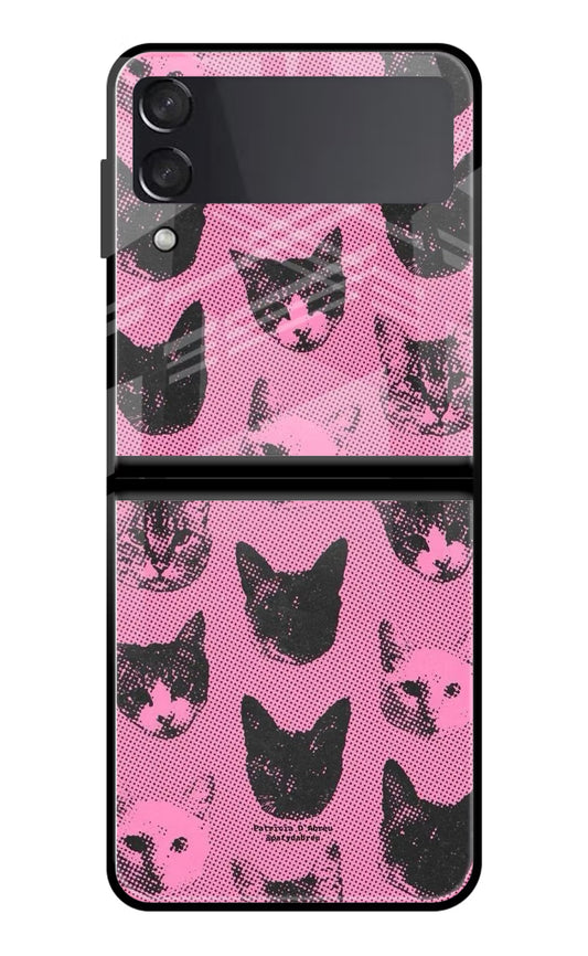 Pink Cats Samsung Galaxy Z Flip3 Glass Case