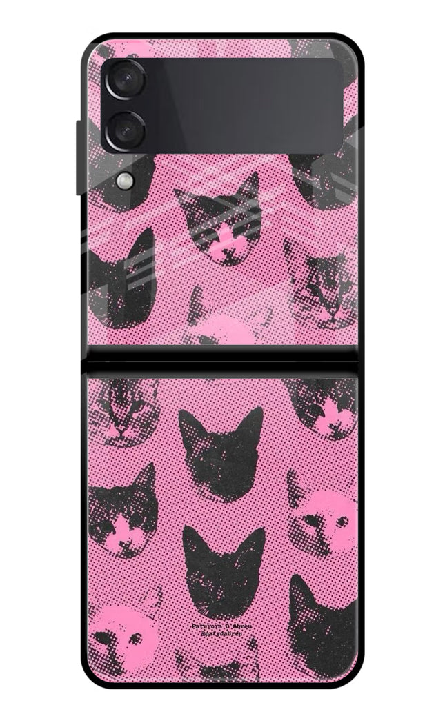 Pink Cats Samsung Galaxy Z Flip3 Glass Case
