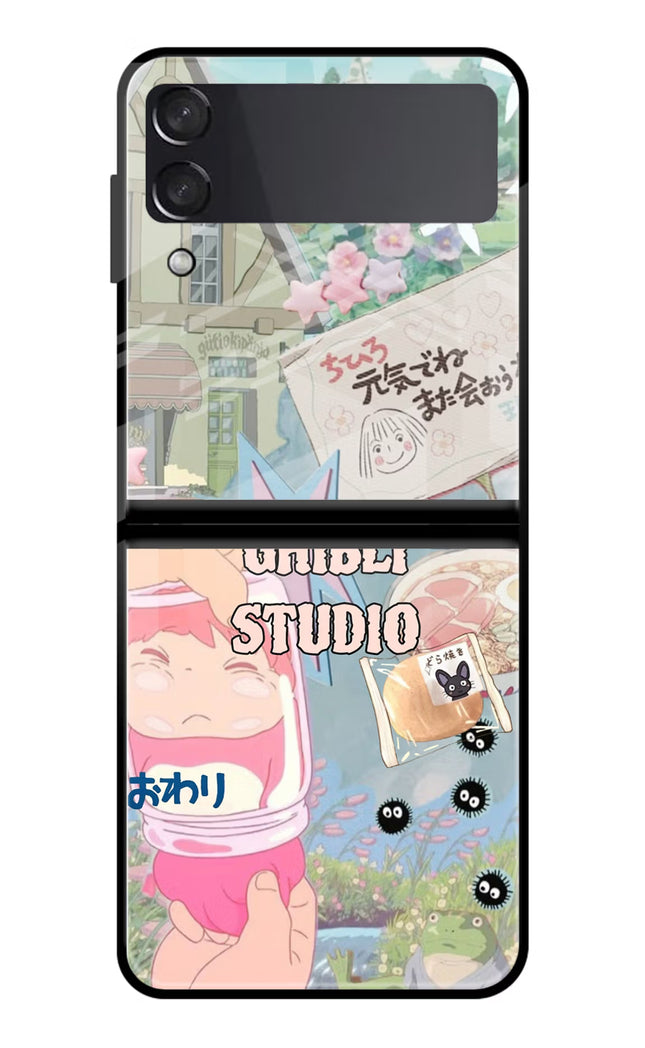 Studio Ghibli Samsung Galaxy Z Flip3 Glass Case