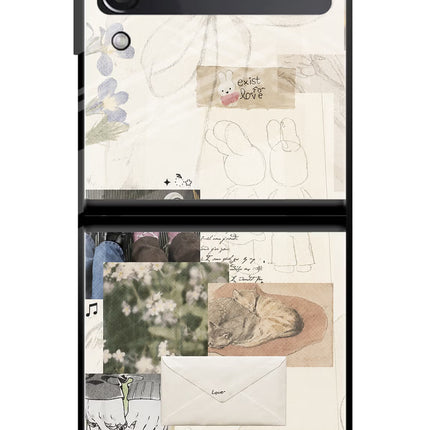 Soft Aesthetic Samsung Galaxy Z Flip3 Glass Case