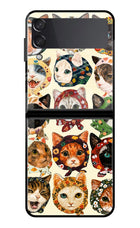 Cool Cat Samsung Galaxy Z Flip3 Glass Case