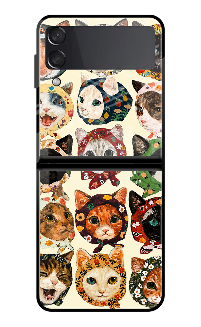 Cool Cat Samsung Galaxy Z Flip3 Glass Case