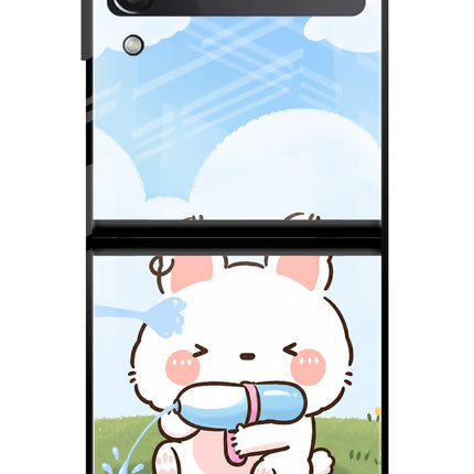 Bunny Treat Samsung Galaxy Z Flip3 Glass Case