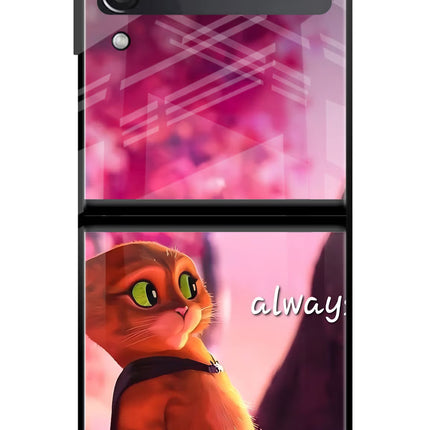 Always Cat Samsung Galaxy Z Flip3 Glass Case