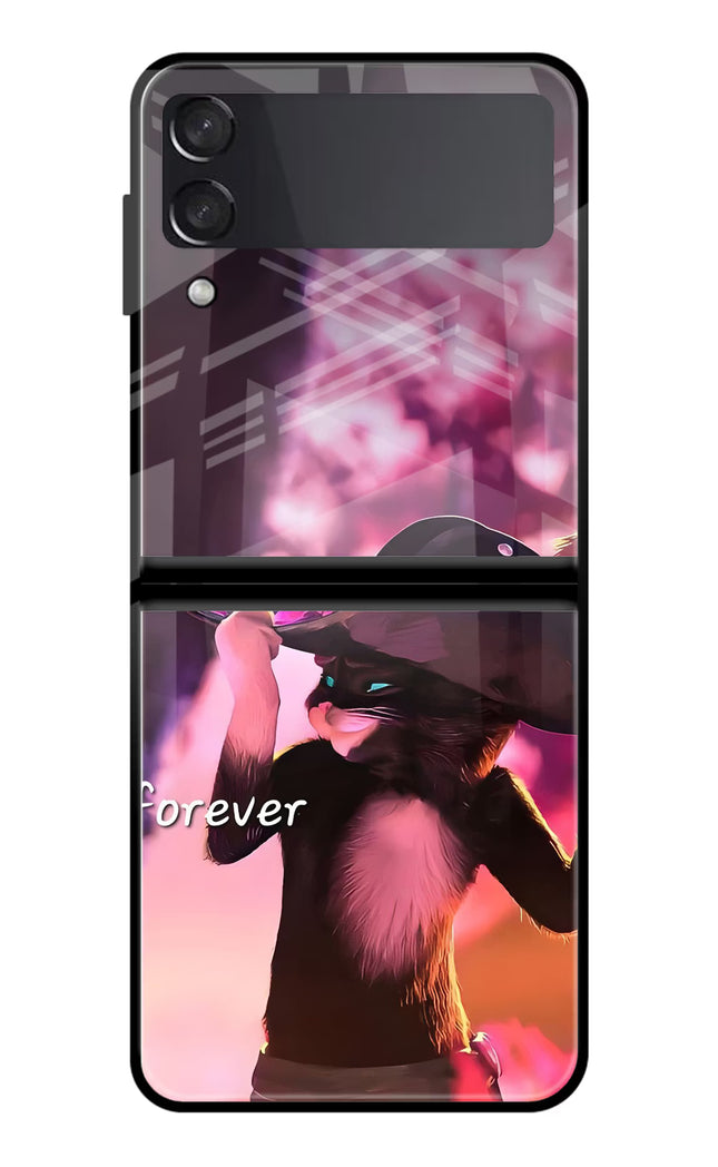 Forever Cat Samsung Galaxy Z Flip3 Glass Case
