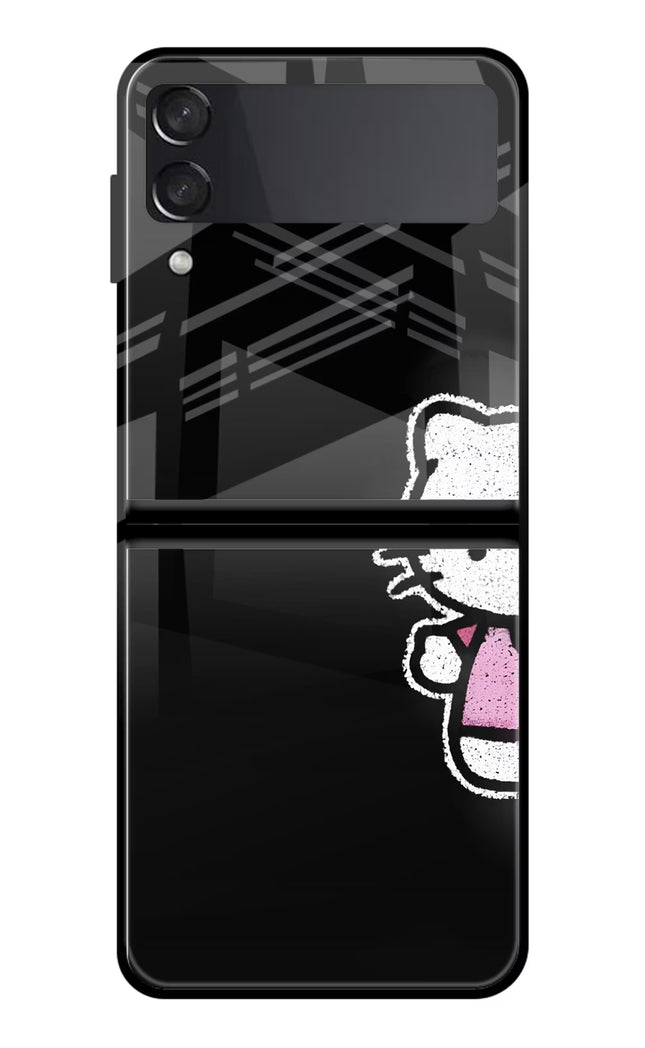 Kitty Charm Samsung Galaxy Z Flip3 Glass Case