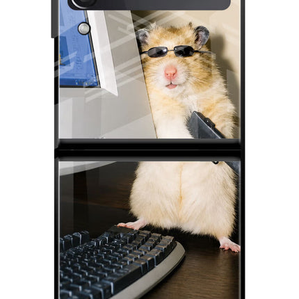 Hacker Hamster Samsung Galaxy Z Flip3 Glass Case