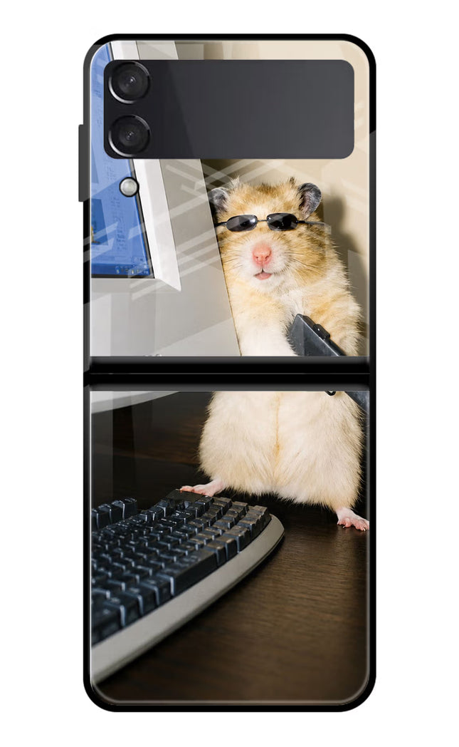 Hacker Hamster Samsung Galaxy Z Flip3 Glass Case