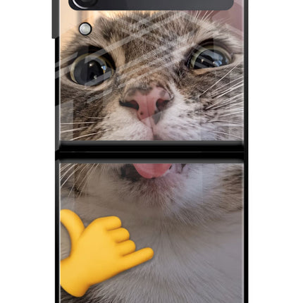 Silly Cat Call Samsung Galaxy Z Flip3 Glass Case