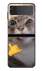 Silly Cat Call Samsung Galaxy Z Flip3 Glass Case