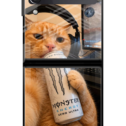 Gamer Cat Energy Samsung Galaxy Z Flip3 Glass Case