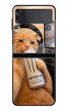 Gamer Cat Energy Samsung Galaxy Z Flip3 Glass Case