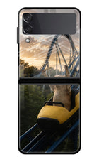 Rollercoaster Dog Samsung Galaxy Z Flip3 Glass Case