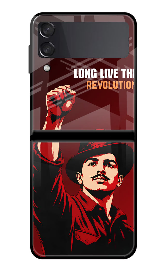 Bhagat Singh Revolution Samsung Galaxy Z Flip3 Glass Case