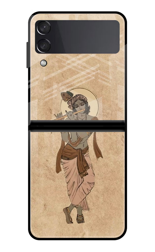 Krishna Samsung Galaxy Z Flip3 Glass Case Back Cover by Casekaro