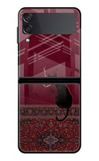 Midnight Cat Samsung Galaxy Z Flip3 Glass Case Back Cover by Casekaro