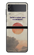 Pixel Sun Samsung Galaxy Z Flip3 Glass Case Back Cover by Casekaro