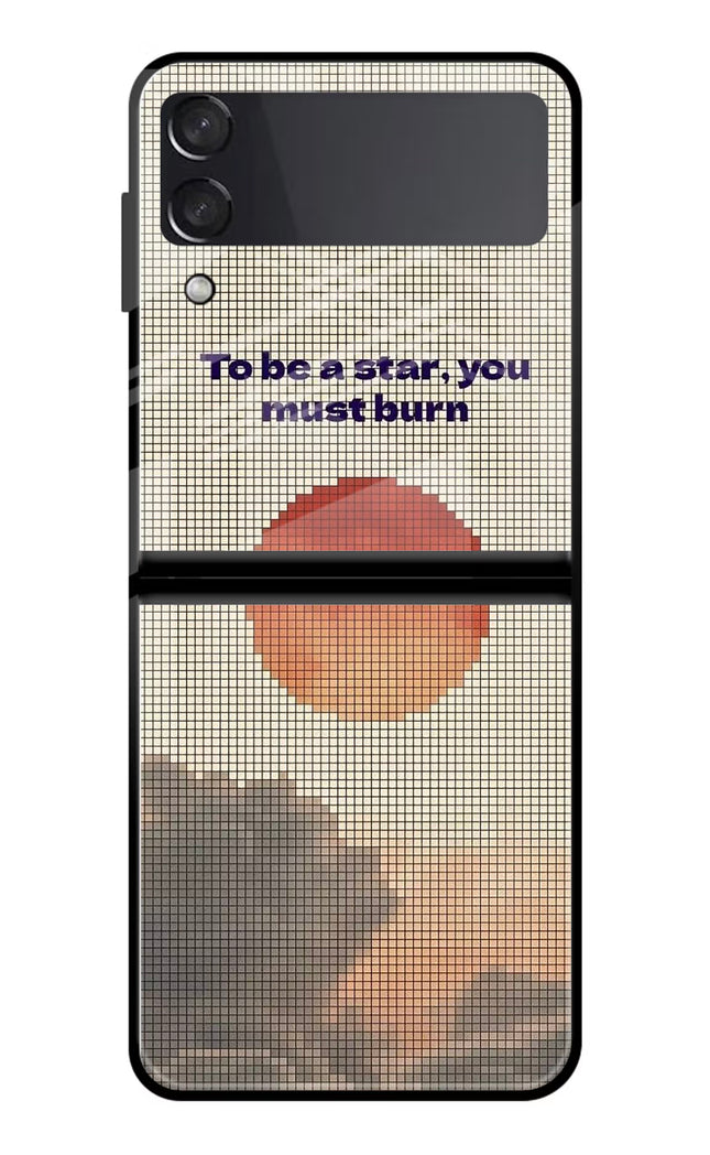 Pixel Sun Samsung Galaxy Z Flip3 Glass Case Back Cover by Casekaro