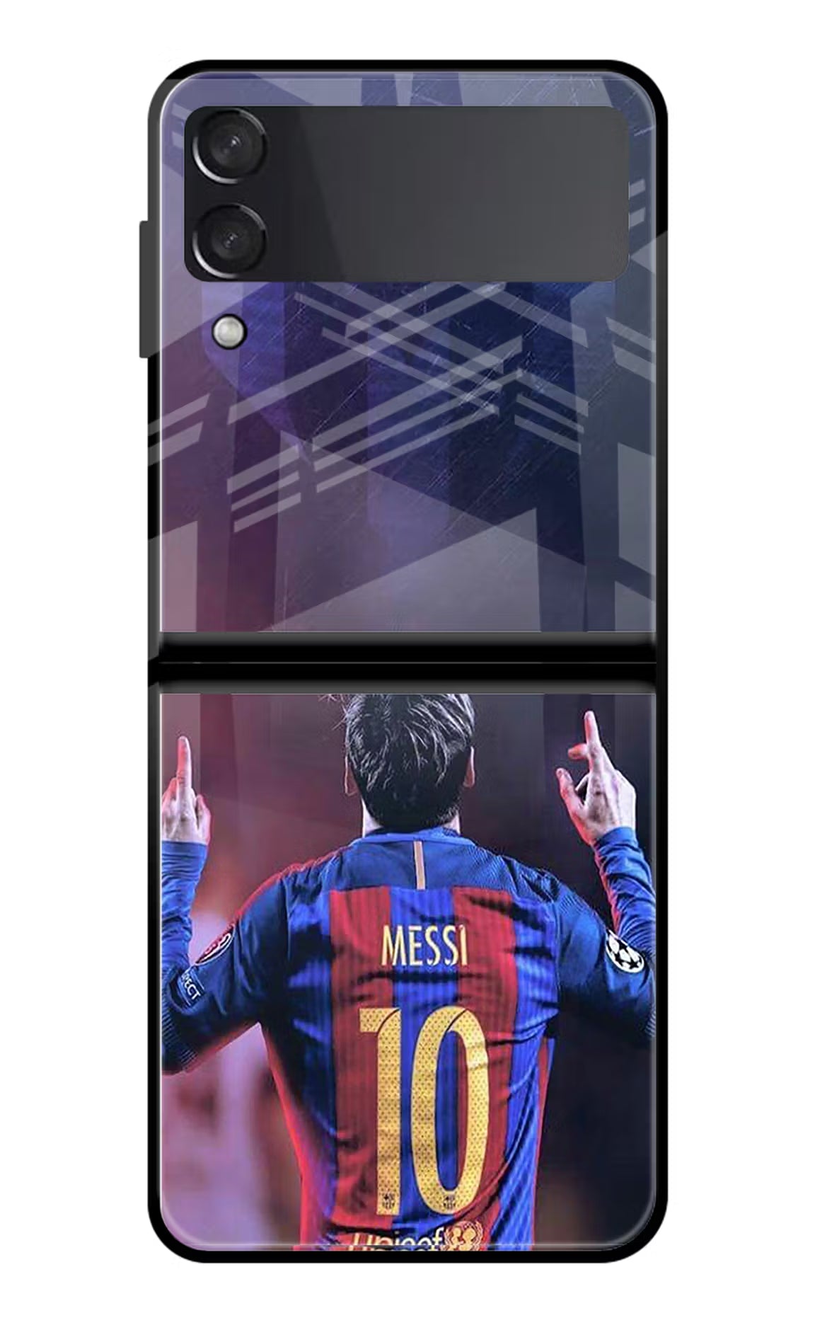 Messi Samsung Galaxy Z Flip4 Glass Case Back Cover by Casekaro