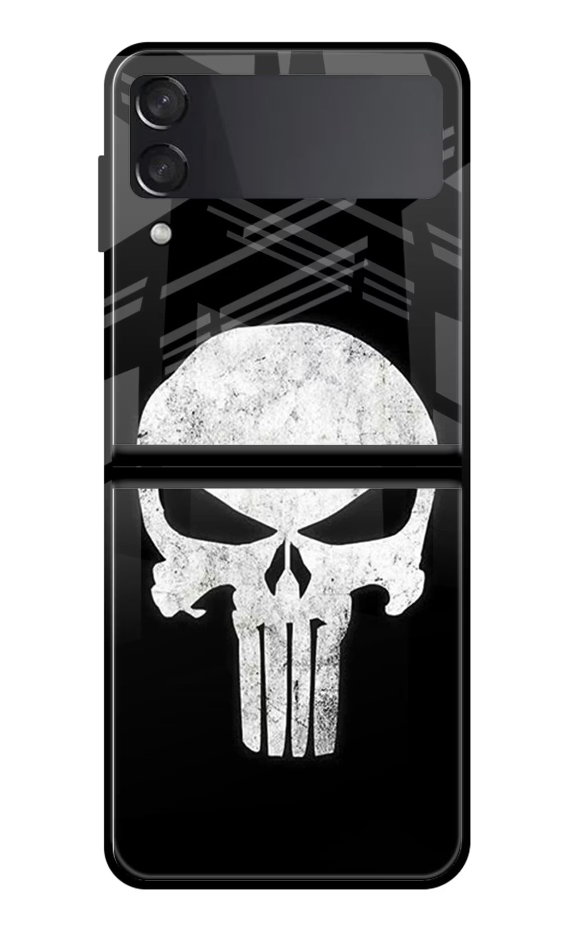 Punisher Skull Samsung Galaxy Z Flip4 Glass Case Back Cover by Casekaro