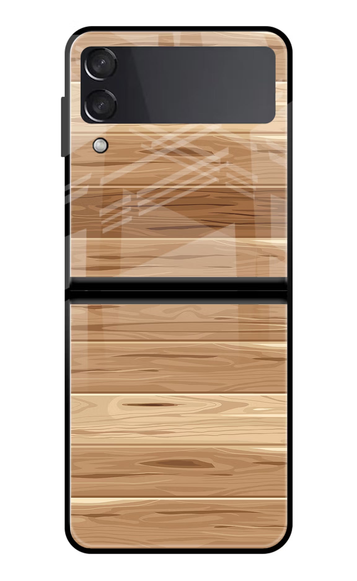 Wooden Vector Samsung Galaxy Z Flip4 Glass Case Back Cover by Casekaro