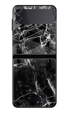 Black Marble Texture Samsung Galaxy Z Flip4 Glass Case