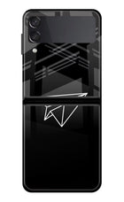 Paper Plane White Samsung Galaxy Z Flip4 Glass Case