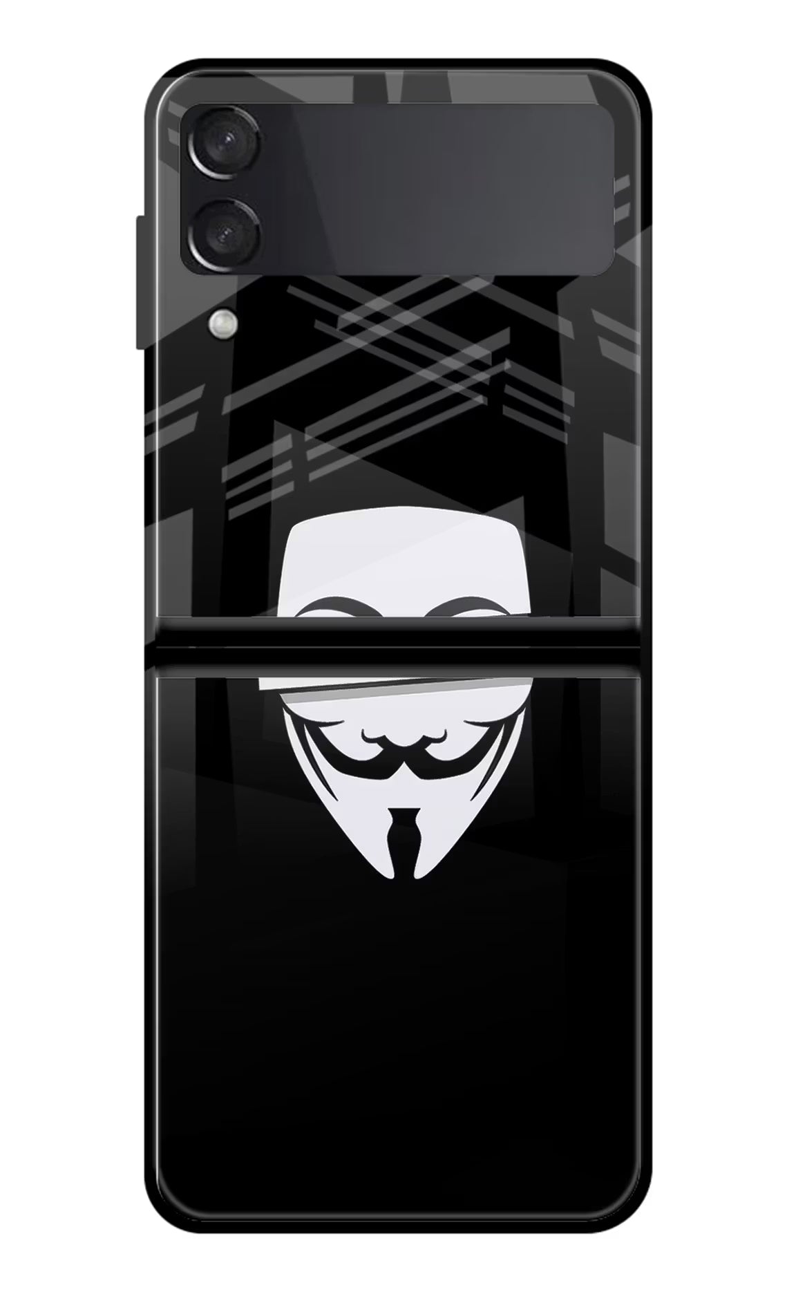Anonymous Face Samsung Galaxy Z Flip4 Glass Case Back Cover by Casekaro