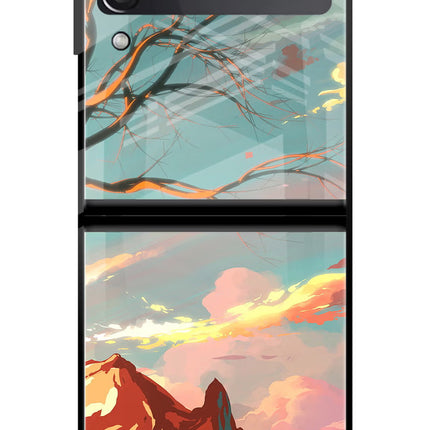 Scenery Samsung Galaxy Z Flip4 Glass Case Back Cover by Casekaro