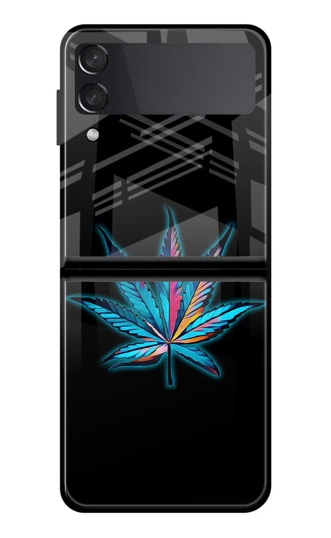 Weed Samsung Galaxy Z Flip4 Glass Case Back Cover by Casekaro