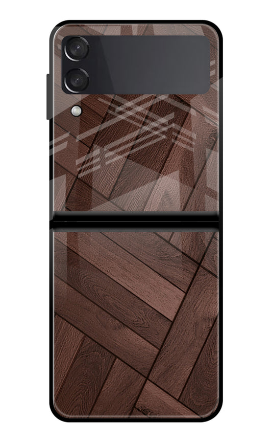 Wooden Texture Design Samsung Galaxy Z Flip4 Glass Case