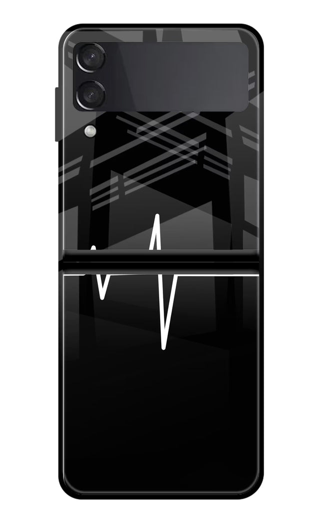 Heart Beats Samsung Galaxy Z Flip4 Glass Case Back Cover by Casekaro