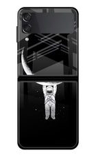 Moon Space Samsung Galaxy Z Flip4 Glass Case Back Cover by Casekaro
