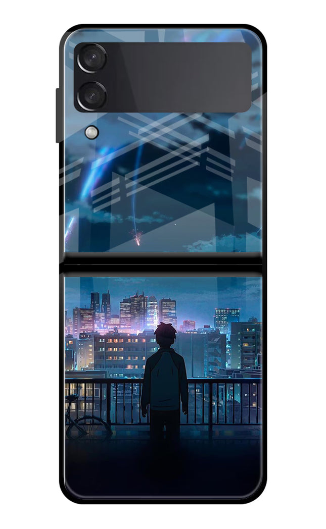 Anime Samsung Galaxy Z Flip4 Glass Case Back Cover by Casekaro