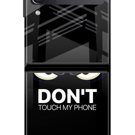 Don'T Touch My Phone Samsung Galaxy Z Flip4 Glass Case Back Cover by Casekaro